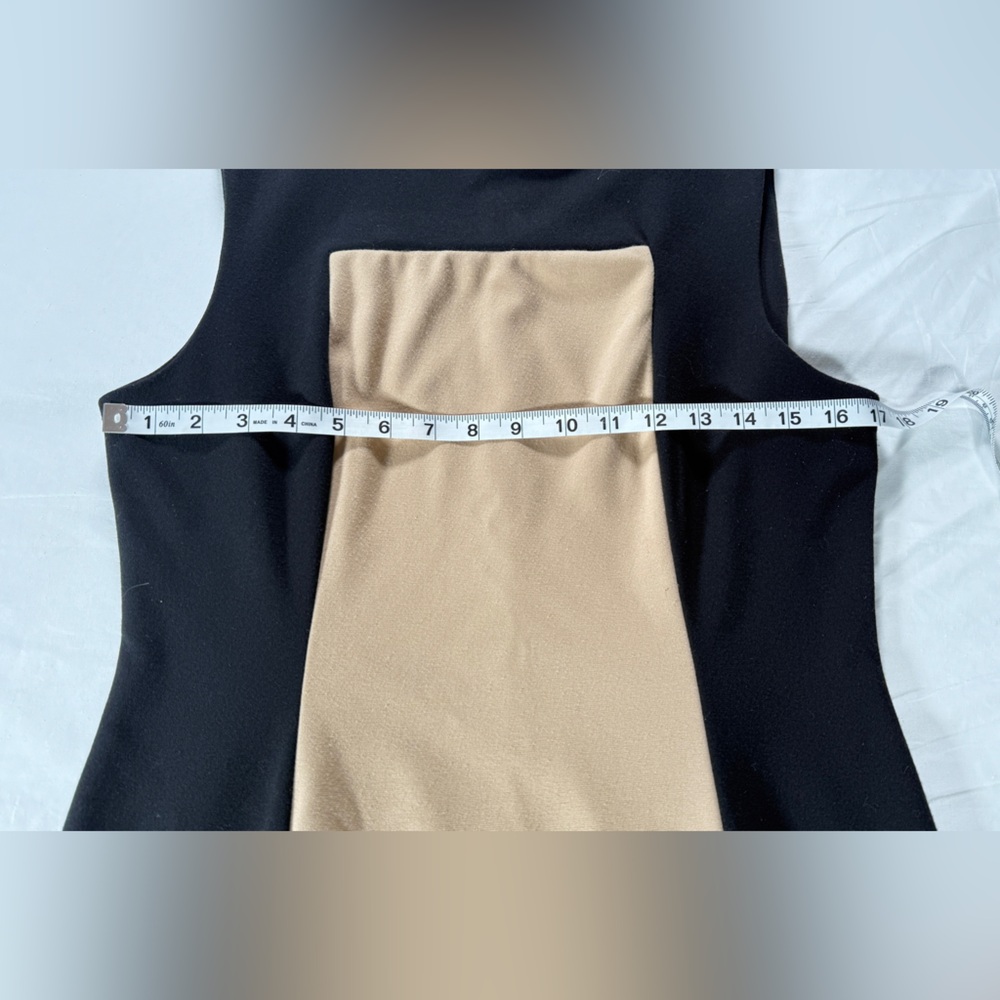 Calvin Klein Black and Cream Midi Dress. Size 8 - Picture 2 of 5
